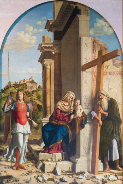 Madonna met Kind tussen st Michael en Andreas door Giovanni Battista Cima da Conegliano