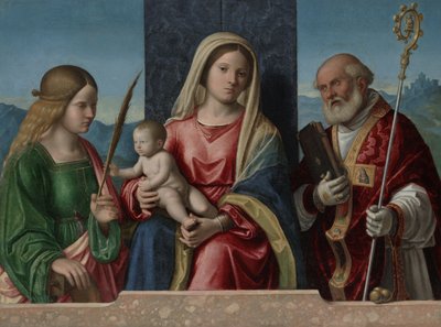 Maagd en Kind met Heiligen Catharina en Nicolaas, 1510-17 door Giovanni Battista Cima da Conegliano