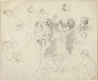 Figuurstudies [recto] door Giovanni Battista Cipriani