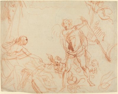 Mythologische compositie met Chronos en Harpijen [recto] door Giovanni Battista Cipriani