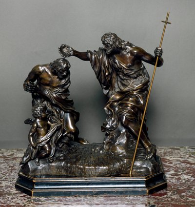 De doop van Jezus. Bronzen sculptuur door Giovanni Battista Foggini