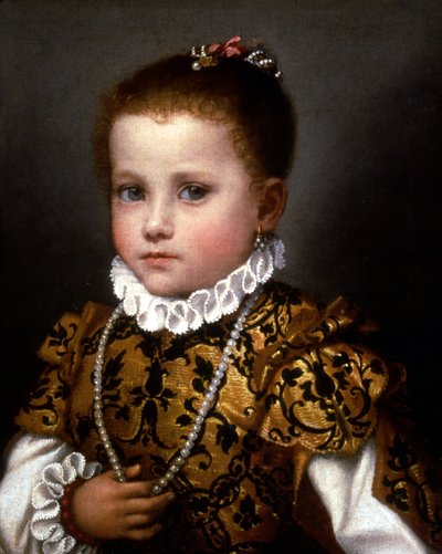 Klein meisje van het huis Redetti door Giovanni Battista Moroni