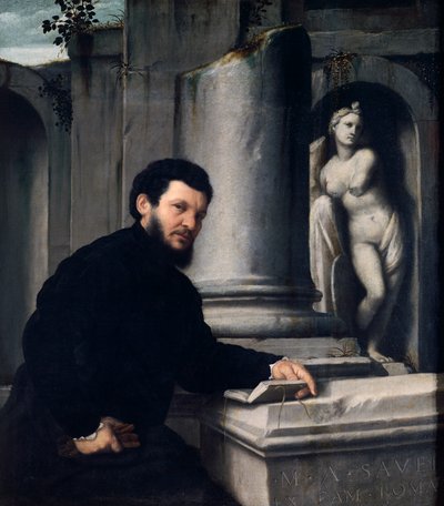 Portret van Marco Antonio Savelli door Giovanni Battista Moroni