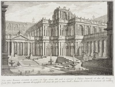 Oud forum omringd door zuilengangen door Giovanni Battista Piranesi