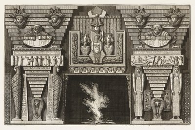 Gebonden Prent, Etruskisch Chimneypiece, uit Diverse Maniere d