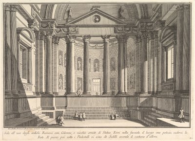 Zuilengang volgens de Gewoonten van de Oude Romeinen, en Nissen Versierd met... door Giovanni Battista Piranesi