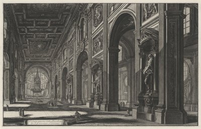 Interieur van de basiliek San Giovanni in Laterano (uit: Vedute di Roma) door Giovanni Battista Piranesi