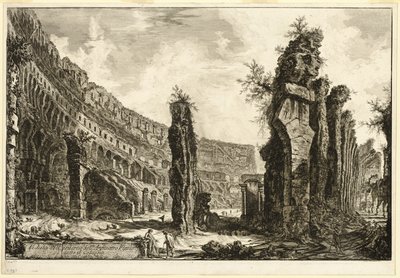 Binnenaanzicht van het Flavische Amfitheater, het Colosseum genoemd, uit Zichten op Rome door Giovanni Battista Piranesi