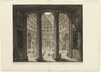 Interieur van het Pantheon, uit Zichten van Rome door Giovanni Battista Piranesi