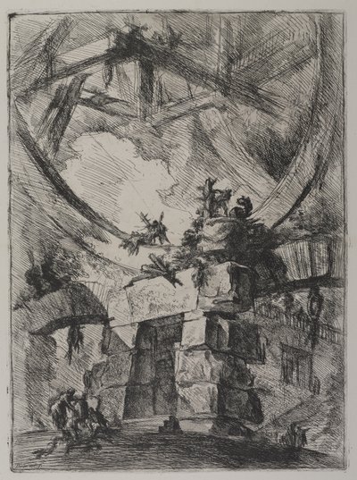 Invenzioni Capric di Carceri, Hind 9, Eerste Staat van Drie, c.1749 door Giovanni Battista Piranesi