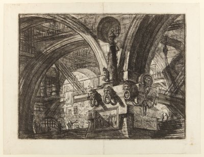 De Gevangenissen van de Uitvinding, plaat XV: De Pier met een Lamp door Giovanni Battista Piranesi