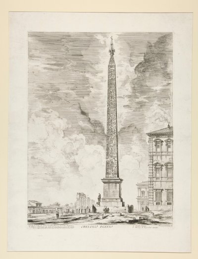 Egyptische Obelisk, uit Vedute di Roma door Giovanni Battista Piranesi