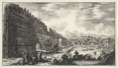 Pecile in de Villa Adriana te Tivoli door Giovanni Battista Piranesi