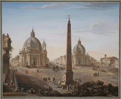 Piazza del Popolo, Rome door Giovanni Battista Piranesi