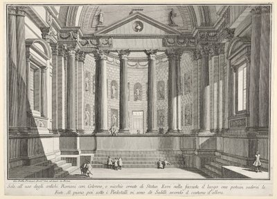 Plaat 9: Zuilengang volgens de gewoonte van de oude Romeinen, en nissen versierd..., 1743 door Giovanni Battista Piranesi