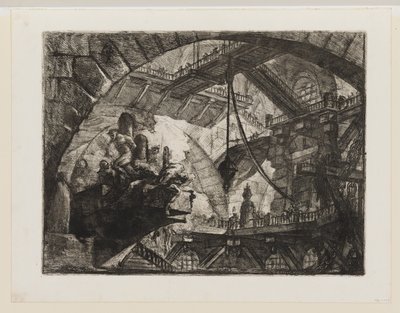 Gevangenen op een uitstekende platform door Giovanni Battista Piranesi