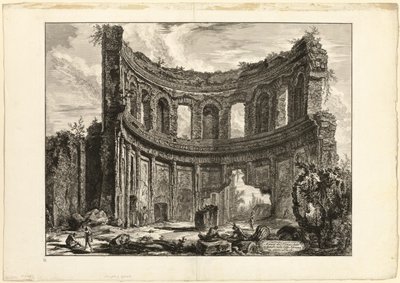 Overblijfselen van de zogenaamde Tempel van Apollo in de Villa van Hadrianus, Tivoli, van Views of Rome door Giovanni-Battista Piranesi