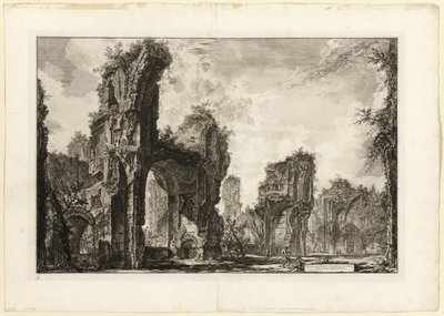 Ruïnes van de Xystus, de centrale hal van de Antonijnse Baden, uit Zichten op Rome door Giovanni Battista Piranesi