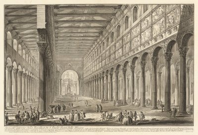 Interne Doorsnede van de Basiliek van S. Paolo buiten de Muren door Giovanni Battista Piranesi