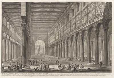 Doorsnede van de Basiliek van S. Paolo buiten de Muren door Giovanni Battista Piranesi