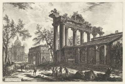 Tempel van Saturnus te Rome door Giovanni Battista Piranesi