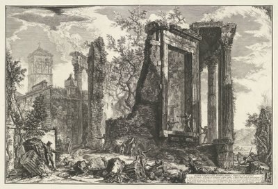 Tempel van Vesta en de Tempel van de Tiburtijnse Sibille in Tivoli door Giovanni Battista Piranesi