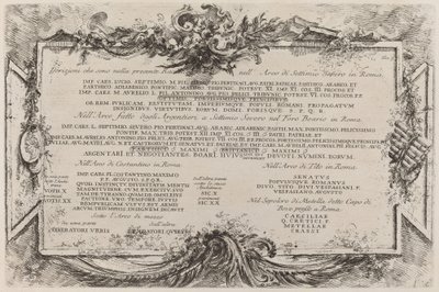 Tekstplaat door Giovanni Battista Piranesi