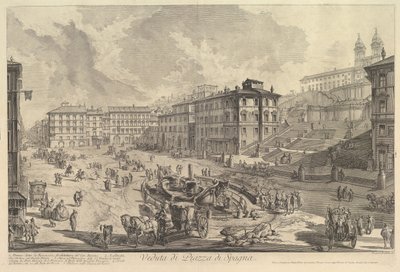 Het Piazza di Spagna door Giovanni Battista Piranesi