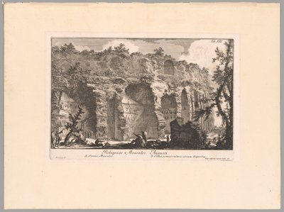 De overblijfselen van het Mausoleum van Augustus, plaat XXI uit De Campus Martius van het oude Rome door Giovanni Battista Piranesi