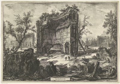 Thermen van Trajanus te Rome Veduta degli Avanzi delle Fabbriche del Secondo Piano delle Terme di Tito (titel op object) Gezichten op Rome (serietitel) Vedute di Roma disegnate ed incise da Giambattista Piranesi architetto Veneziano (serietitel) door Giovanni Battista Piranesi