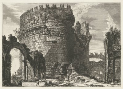 Tombe van Caecilia Metella te Rome door Giovanni Battista Piranesi