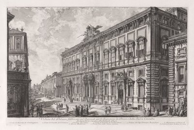 Veduta del Palazzo fabbricato sul Quirinale per le Segreteria de Brevi et della Sacra Consulta (Uitzicht op het Palazzo Gebouwd op het Quirinaal voor de Secretaris van de Brieven en de Heilige Raad), uit Vedute di Roma door Giovanni Battista Piranesi