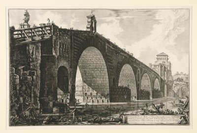 Gezicht op de Milviaanse Brug over de Tiber twee mijl buiten Rome, uit Vedute di Roma door Giovanni Battista Piranesi