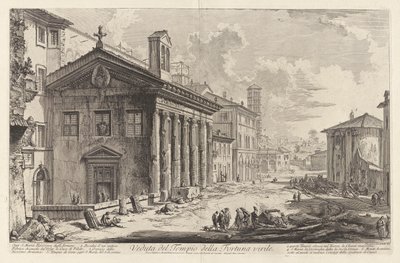Veduta del Tempio della Fortuna virile. Oggi S. Maria Egizziaca degli Armeni door Giovanni Battista Piranesi