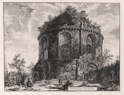Uitzicht op de zogenaamde Tempel van de Hoest aan de Via Tiburtina, een mijl van Tivoli, uit Vedute di Roma (Gezichten van Rome) door Giovanni Battista Piranesi