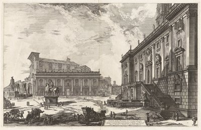 Veduta della Piazza del Campidoglio, uit Vedute di Roma door Giovanni Battista Piranesi