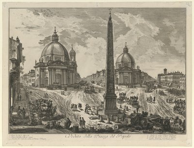 Gezicht op de Piazza del Popolo door Giovanni Battista Piranesi