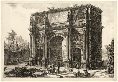 Uitzicht op de Boog van Constantijn, uit Zichten van Rome door Giovanni Battista Piranesi