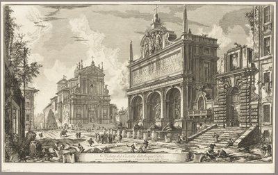 Uitzicht op de bron van de Acqua Felice, uit Uitzichten van Rome door Giovanni Battista Piranesi