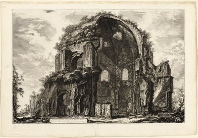 Zicht op de Achtzijdige Tempel van Minerva Medica, uit Zichten op Rome door Giovanni Battista Piranesi