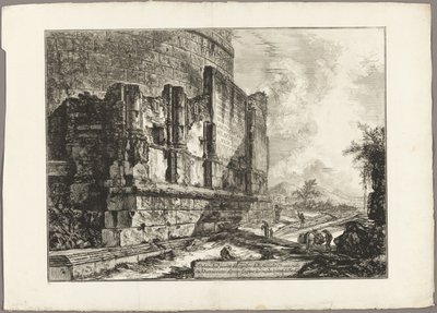Uitzicht op de Resten van het Graf van de Plautii aan de Via Tiburtina, nabij de Ponte Lugano, twee mijl van Tivoli, uit Zichten van Rome door Giovanni Battista Piranesi