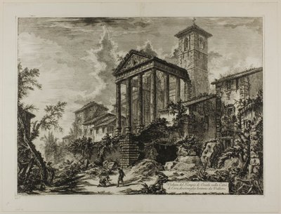 Zicht op de Tempel van Hercules bij Cori, tien mijl van Velletri, uit Zichten van Rome door Giovanni Battista Piranesi