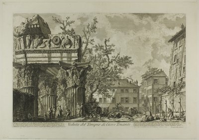 Uitzicht op de Tempel van Jupiter Tonans, uit Zichten van Rome door Giovanni Battista Piranesi