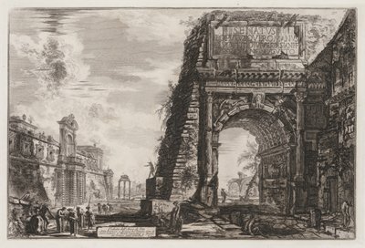 Gezichten op Rome: De Boog van Titus door Giovanni Battista Piranesi
