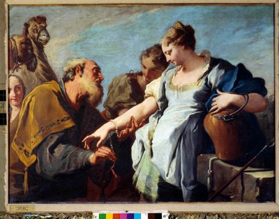 Eliezer en Rebecca door Giovanni Battista Pittoni