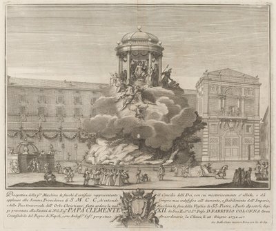 De Raad van de Goden, voor het "Chinea" Festival door Giovanni Battista Sintes probably after Nicola Michetti