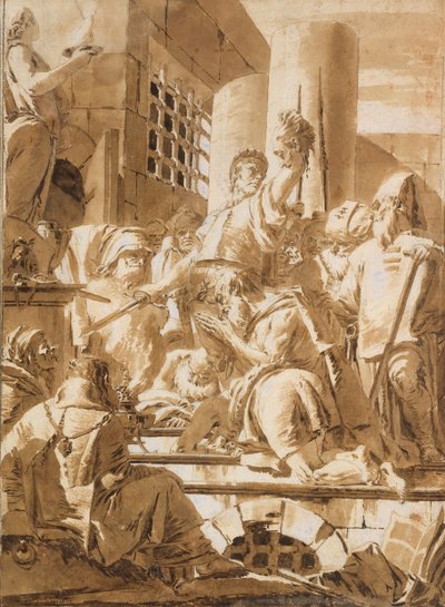 Onthoofding van twee mannelijke heiligen, 1696-1770 door Giovanni Battista Tiepolo