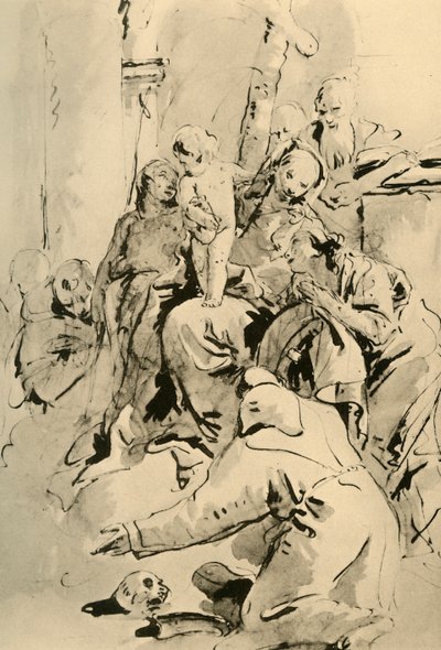 Madonna met heiligen, midden 18e eeuw, 1928 door Giovanni Battista Tiepolo