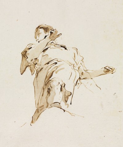 Mannelijk(?) Figuur van Onderaf Gezien door Giovanni Battista Tiepolo