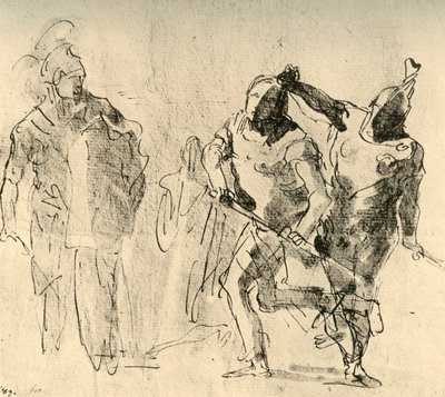 Minerva tempert de woede van Achilles door Giovanni Battista Tiepolo